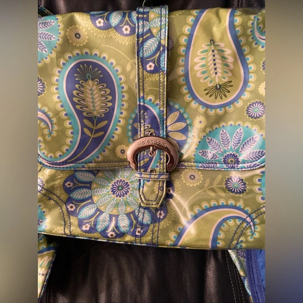 Green Paisley Crossbody Bag with Matching Pouches